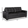 Ashley Barl Sofa Modern Style 85 Inch Soft Tufted Rich Black Faux Leather BM331714