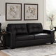 Ashley Barl Sofa, Modern Style 85 Inch Soft Tufted Rich Black Faux Leather