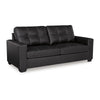 Ashley Barl Sofa, Modern Style 85 Inch Soft Tufted Rich Black Faux Leather