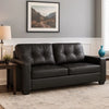 Ashley Barl Sofa Sleeper, Queen Size Pull Out Bed, 85 Inch Black Faux Leather
