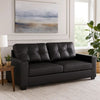 Ashley Barl Sofa Sleeper, Queen Size Pull Out Bed, 85 Inch Black Faux Leather