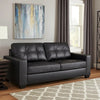 Ashley Barl Sofa Sleeper, Queen Size Pull Out Bed, 85 Inch Black Faux Leather
