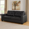 Ashley Barl Sofa Sleeper, Queen Size Pull Out Bed, 85 Inch Black Faux Leather
