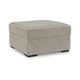 Ashley Alno Accent Ottoman, Square 38 Inch Beige Polyester, Hidden Storage