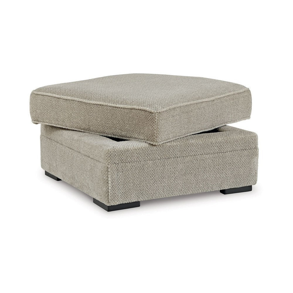 Ashley Alno Accent Ottoman Square 38 Inch Beige Polyester Hidden Storage BM331716