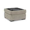 Ashley Alno Accent Ottoman Square 38 Inch Beige Polyester Hidden Storage BM331716