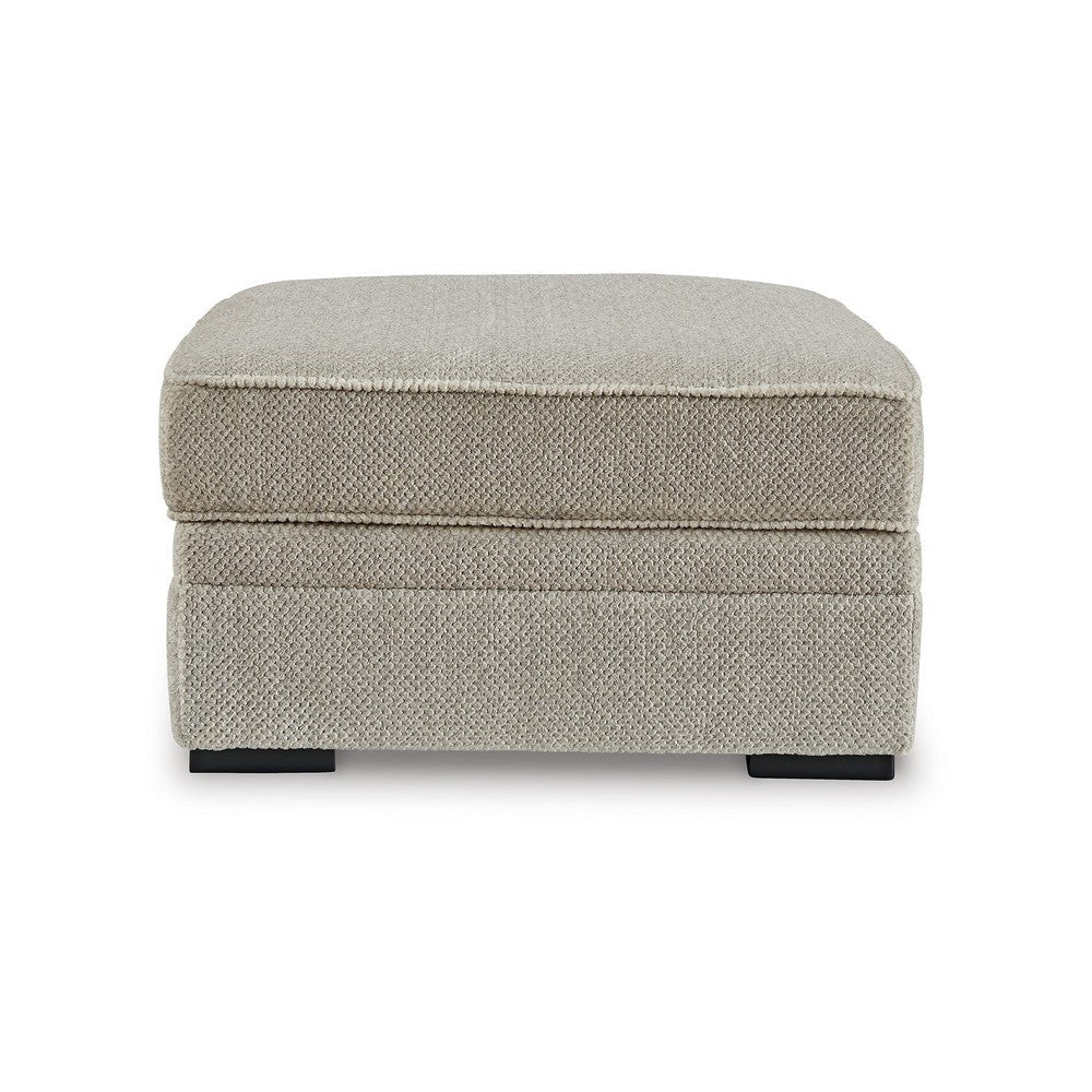 Ashley Alno Accent Ottoman Square 38 Inch Beige Polyester Hidden Storage BM331716