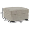 Ashley Alno Accent Ottoman Square 38 Inch Beige Polyester Hidden Storage BM331716
