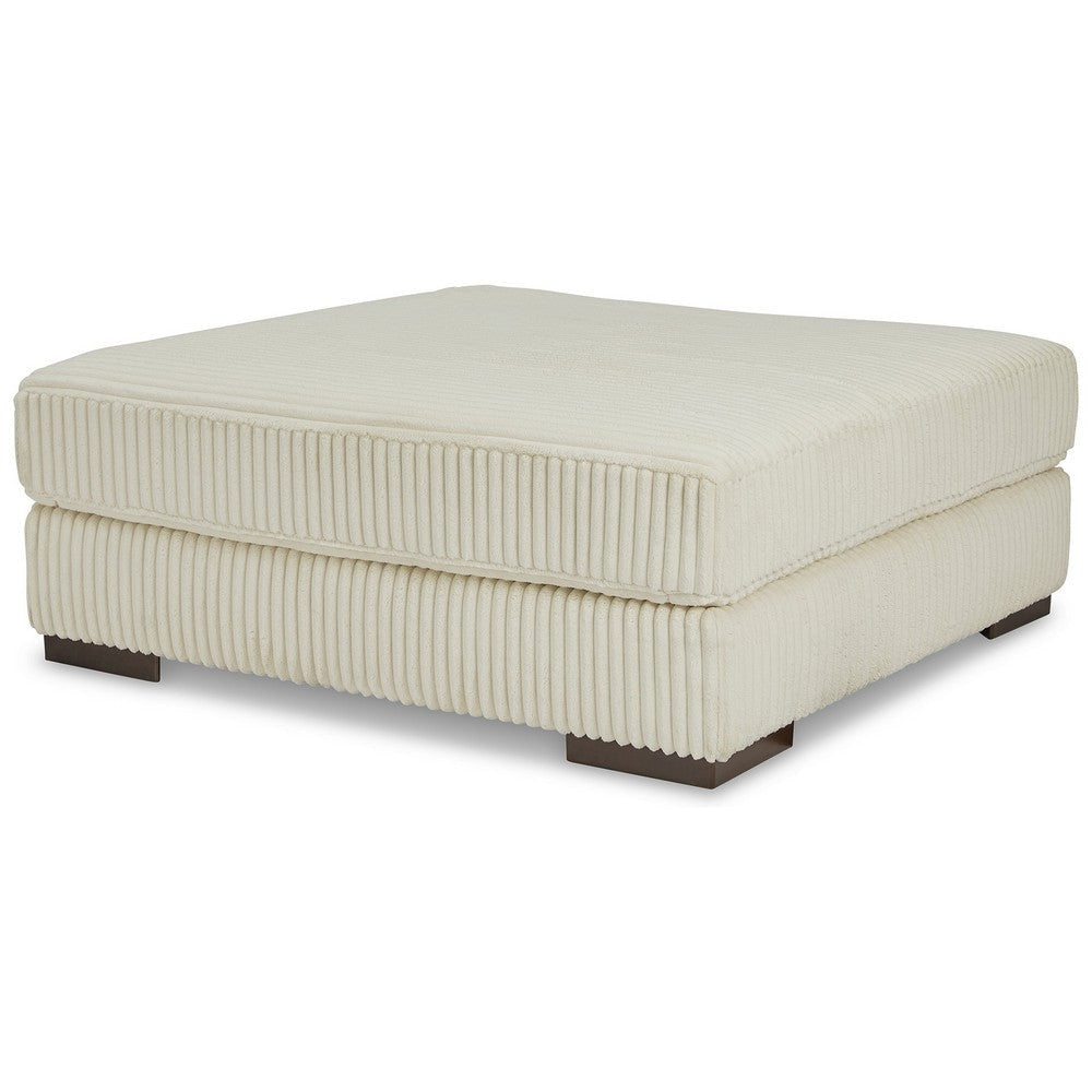 Ashley Lindy Accent Ottoman Square 51 Inch Modern Style Ivory Polyester BM331718