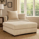 Ashley Lindy Accent Ottoman, Square 51 Inch Modern Style, Ivory Polyester