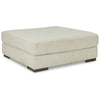 Ashley Lindy Accent Ottoman, Square 51 Inch Modern Style, Ivory Polyester