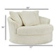Ashley Lindy Oversize Round Swivel Accent Chair 55 Inch Ivory 3 Pillows BM331719