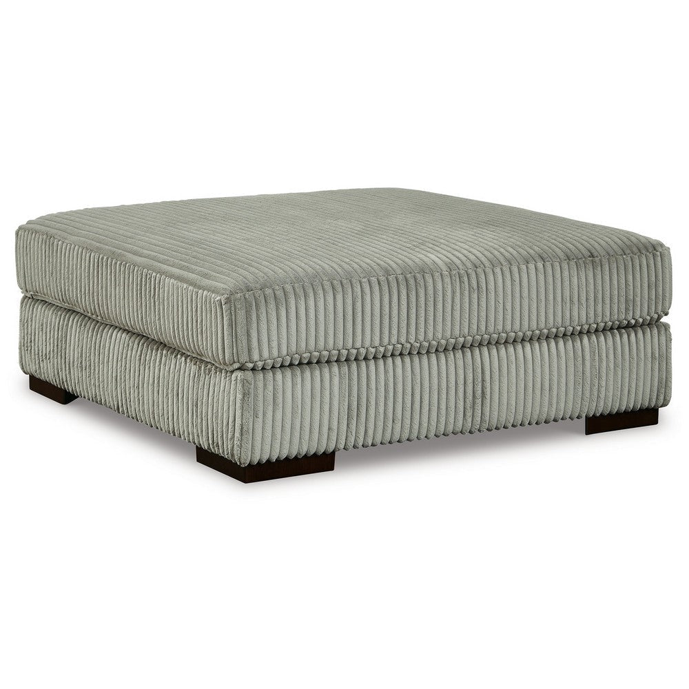 Ashley Lindy Accent Ottoman, Square 51 Inch Modern Style Light Gray Polyester