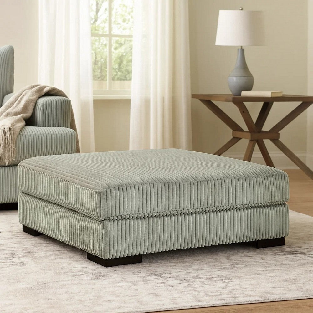 Ashley Lindy Accent Ottoman, Square 51 Inch Modern Style Light Gray Polyester