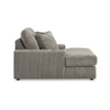 Ashley Lindy Oversized Chaise 64 Inch Gray Cord Polyester 2 Accent Pillows BM331721