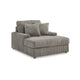 Ashley Lindy Oversized Chaise, 64 Inch Gray Cord Polyester, 2 Accent Pillows