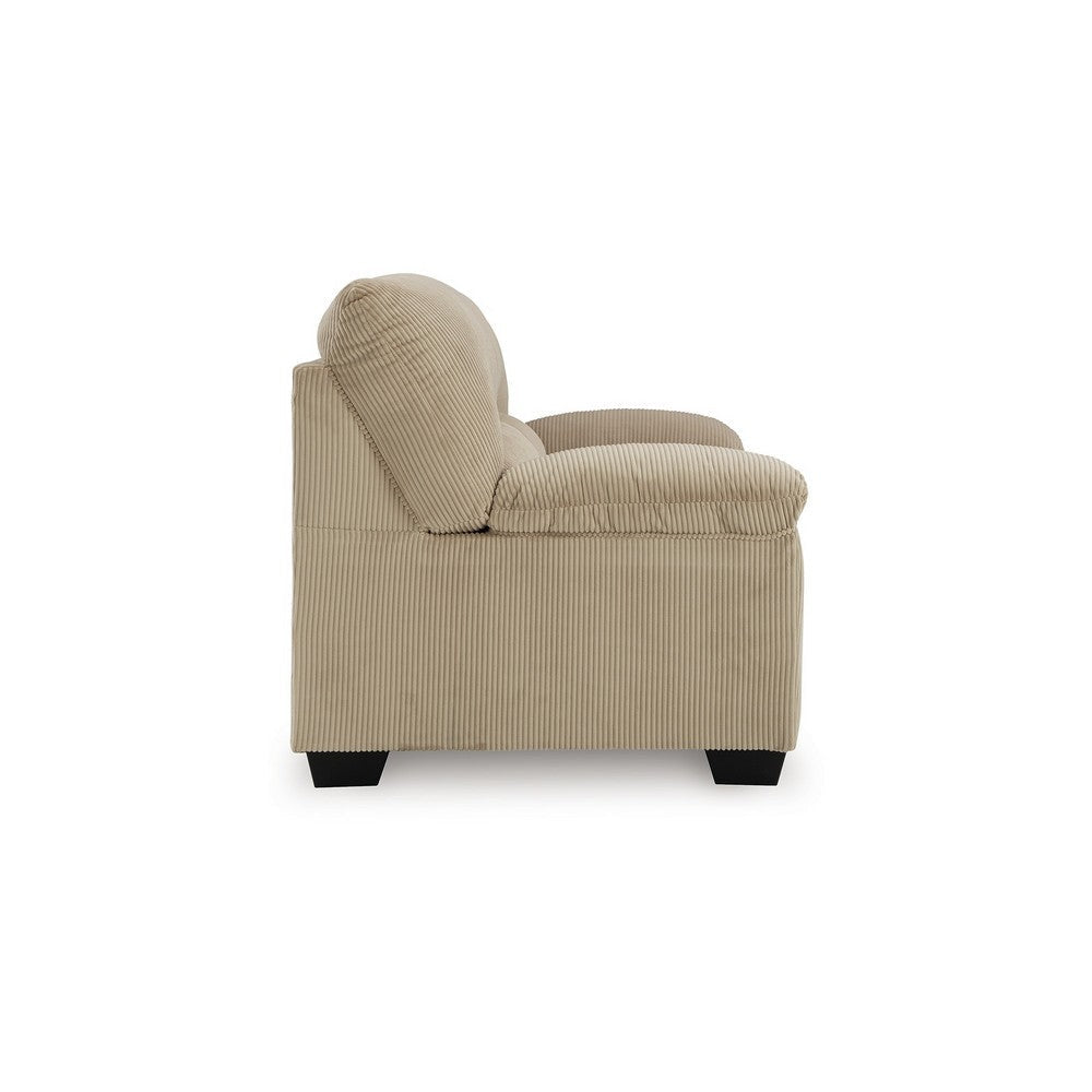 Ashley Simy Loveseat 63 Inch Modern Style Sand Beige Polyester Pillow Arms BM331726