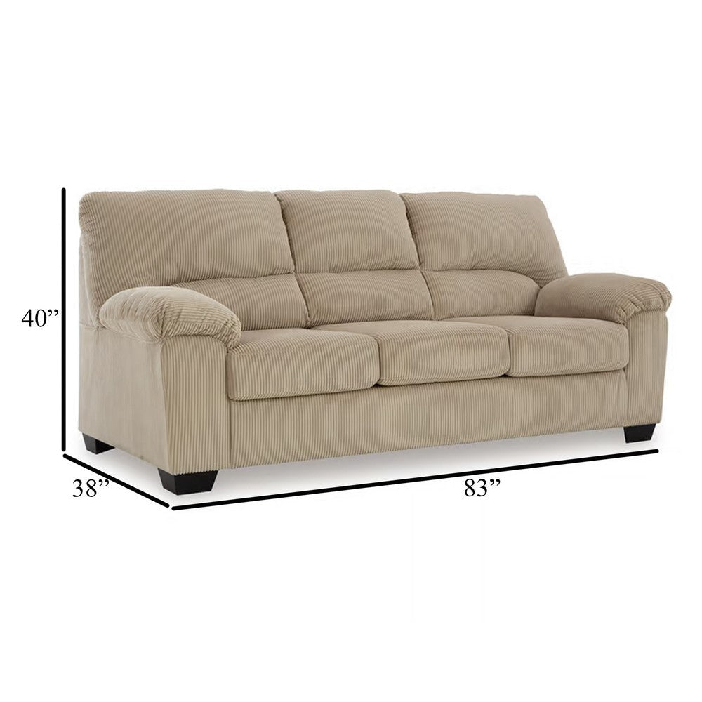 Ashley Simy Sofa 83 Inch Modern Style Sand Beige Polyester Pillow Top Arms