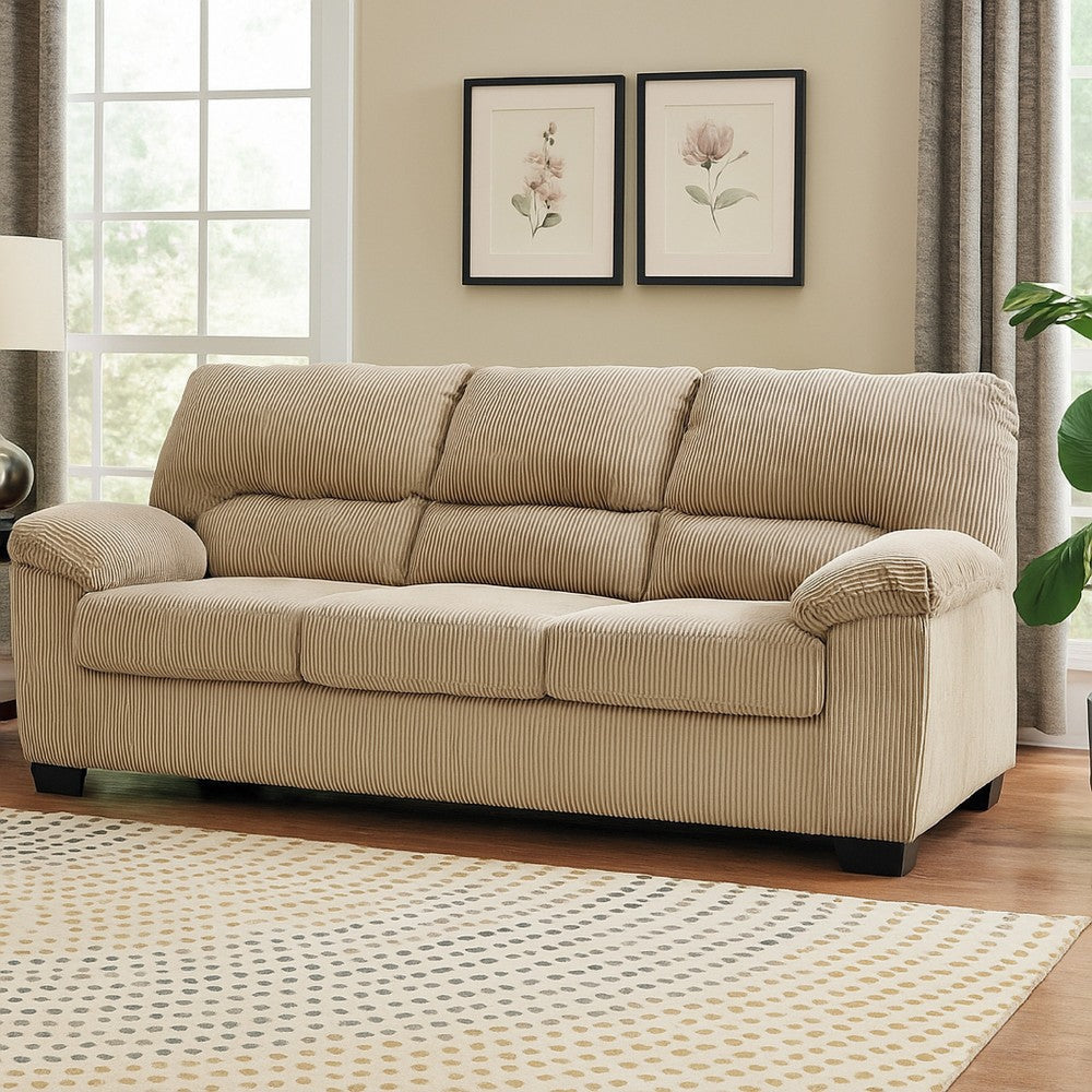 Ashley Simy Sofa, 83 Inch Modern Style Sand Beige Polyester, Pillow Top Arms