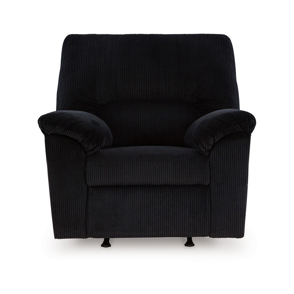 Ashley Simy Manual Recliner Accent Chair 40 Inch Black Polyester Corduroy BM331728