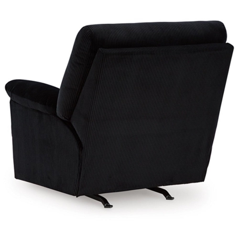 Ashley Simy Manual Recliner Accent Chair 40 Inch Black Polyester Corduroy BM331728