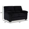 Ashley Simy Loveseat, 63 Inch Black Polyester Corduroy, Pillow Top Arms