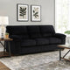 Ashley Simy Sofa, 83 Inch Black Polyester Corduroy, Modern Plush Pillow Arms