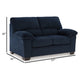 Ashley Simy Loveseat 63 Inch Navy Blue Corduroy Modern Pillow Top Arms BM331731