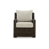 Ashley Soha Outdoor Lounge Chair Brown Resin Wicker Beige Nuvella Cushions BM331734