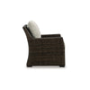 Ashley Soha Outdoor Lounge Chair Brown Resin Wicker Beige Nuvella Cushions BM331734