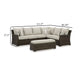 Ashley Soha Outdoor 3pc Sectional Sofa Brown Wicker Beige Nuvella Cushions BM331735