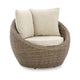 Ashley Swivel Outdoor Lounge Chair Set of 2, Beige Wicker, Nuvella Cushions
