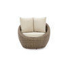 Ashley Swivel Outdoor Lounge Chair Set of 2, Beige Wicker, Nuvella Cushions