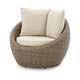 Ashley Swivel Outdoor Lounge Chair Set of 2, Beige Wicker, Nuvella Cushions
