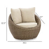 Ashley Swivel Outdoor Lounge Chair Set of 2, Beige Wicker, Nuvella Cushions