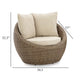 Ashley Swivel Outdoor Lounge Chair Set of 2, Beige Wicker, Nuvella Cushions