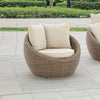 Ashley Swivel Outdoor Lounge Chair Set of 2, Beige Wicker, Nuvella Cushions