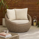 Ashley Swivel Outdoor Lounge Chair Set of 2, Beige Wicker, Nuvella Cushions
