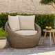 Ashley Swivel Outdoor Lounge Chair Set of 2, Beige Wicker, Nuvella Cushions