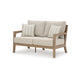 Ashley Karo Outdoor Loveseat 53 Inch 2 Accent Pillows Beige Nuvella Fabric BM331737