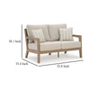 Ashley Karo Outdoor Loveseat 53 Inch 2 Accent Pillows Beige Nuvella Fabric BM331737