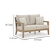 Ashley Karo Outdoor Loveseat 53 Inch 2 Accent Pillows Beige Nuvella Fabric BM331737