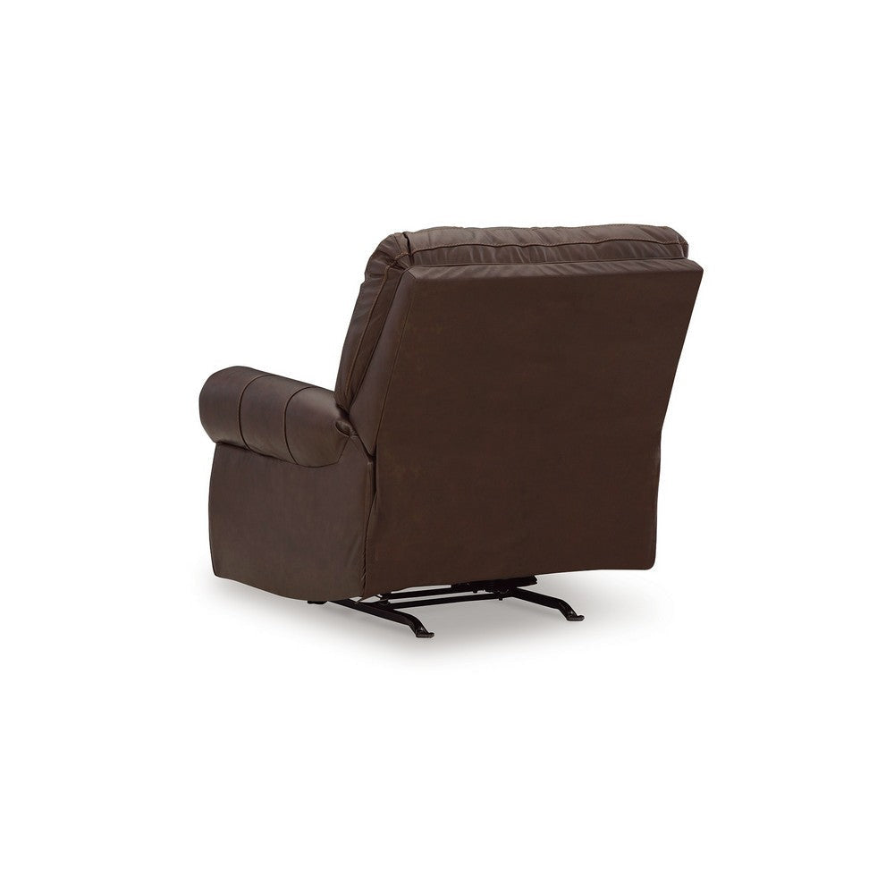 Ashley Reeve Manual Recliner Chair Nailhead Trim Dark Brown Leather Blend BM331744