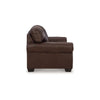 Ashley Reeve Loveseat Rolled Arms Nailhead Trim Dark Brown Leather 67 Inch BM331745