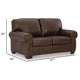Ashley Reeve Loveseat Rolled Arms Nailhead Trim Dark Brown Leather 67 Inch BM331745
