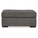 Ashley Iqay Accent Ottoman Black Faux Wood Pewter Gray Polyester 44 Inch BM331748