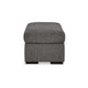 Ashley Iqay Accent Ottoman Black Faux Wood Pewter Gray Polyester 44 Inch BM331748