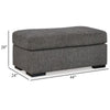 Ashley Iqay Accent Ottoman Black Faux Wood Pewter Gray Polyester 44 Inch BM331748