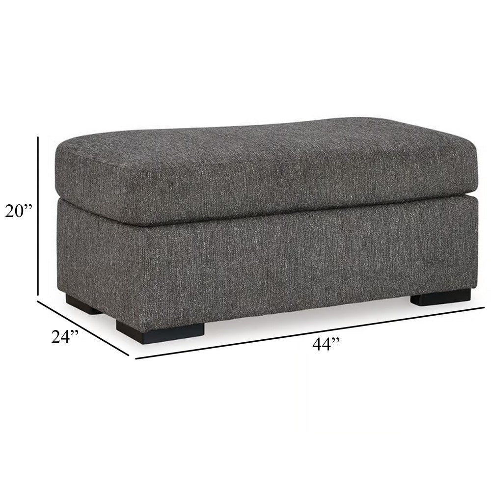 Ashley Iqay Accent Ottoman Black Faux Wood Pewter Gray Polyester 44 Inch BM331748