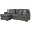 Ashley Iqay Sectional Sofa Chaise, 4 Pillows, Pewter Gray Polyester 101 Inch